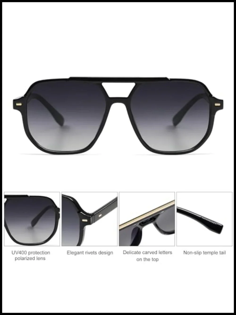 Retro Trendy Aviator Polarized Sunglasses UV400